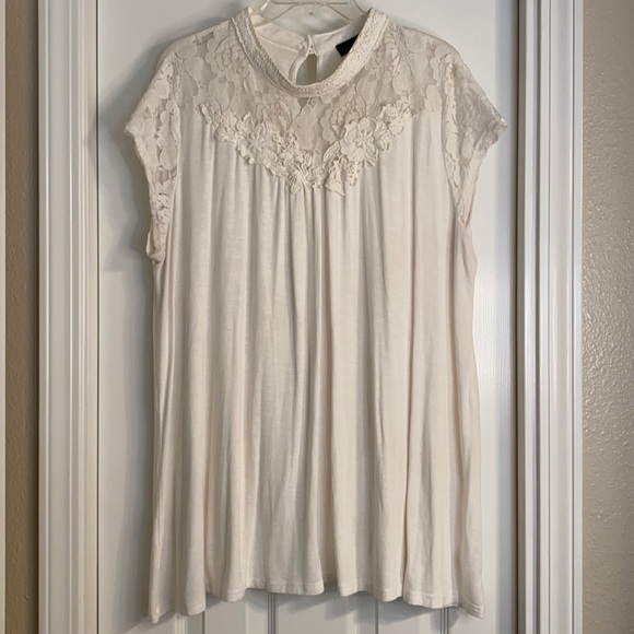 ‼️Last day‼️ Get before it’s gone❗️Suzanne Betro White Lace 2X Blouse - Picture 1 of 12